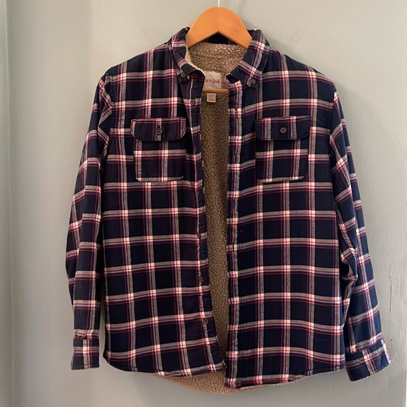 Kid’s Fleece Lined Flannel Shacket - L (12/14) - Picture 1 of 6